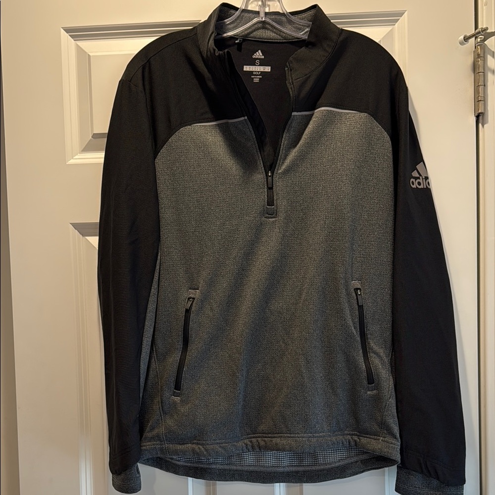 Adidas men’s  Black and Gray Performance Half-Zip